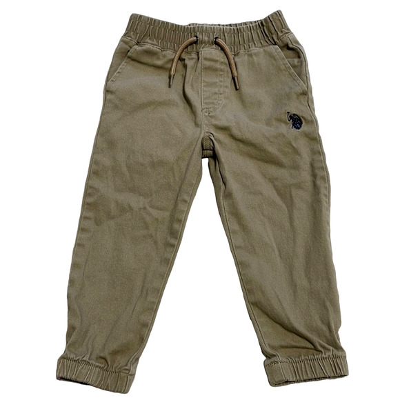 EUC US Polo Assn. Khaki Tan 2T Toddler Pants With Back Pockets - Picture 1 of 5